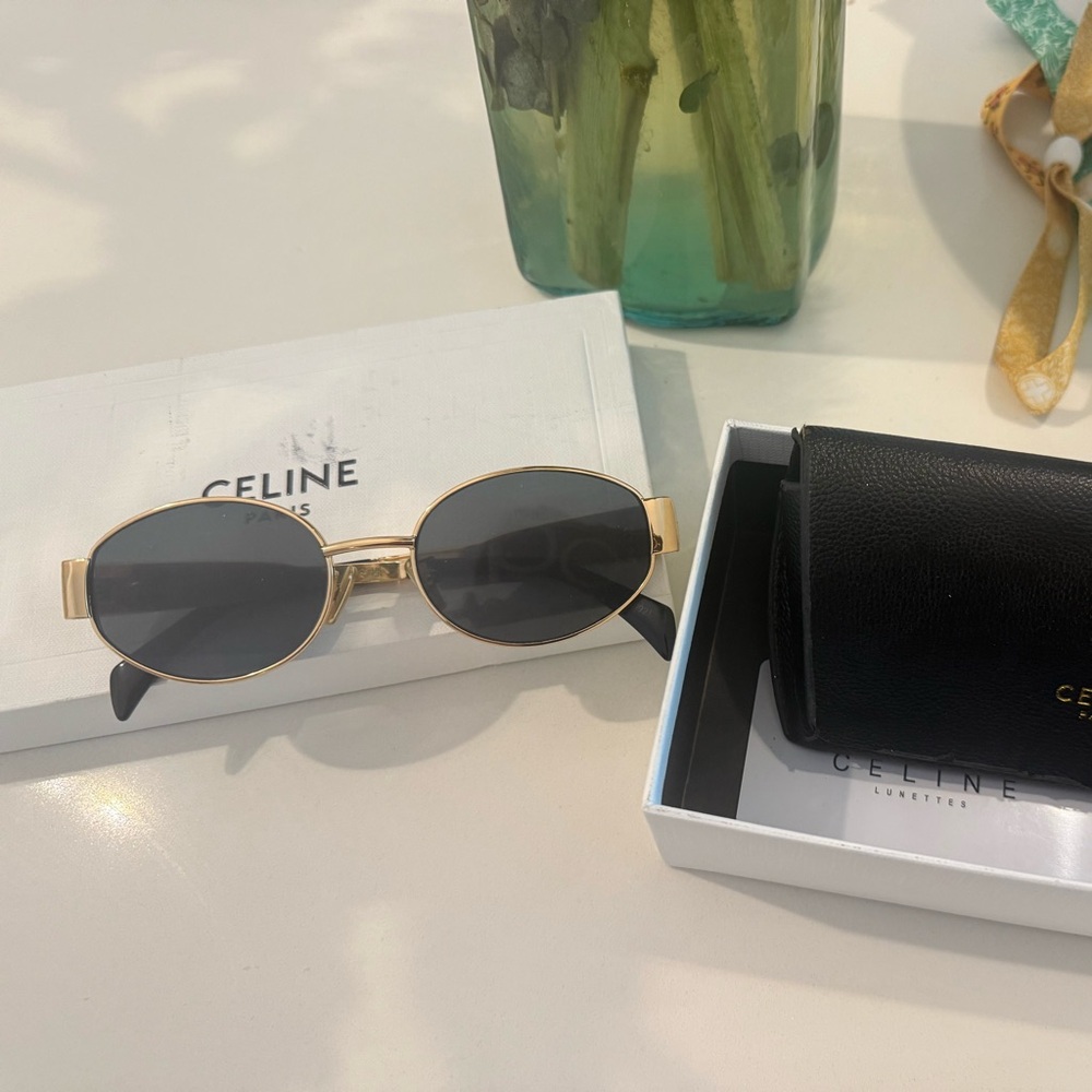 Celine Gold and Black Sunglasses